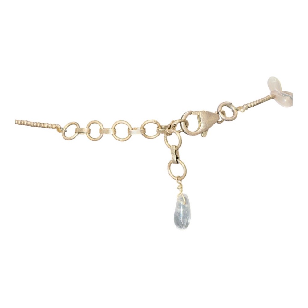 Silvertone & Rose Quartz Beaded Necklace - Picture 4 of 8